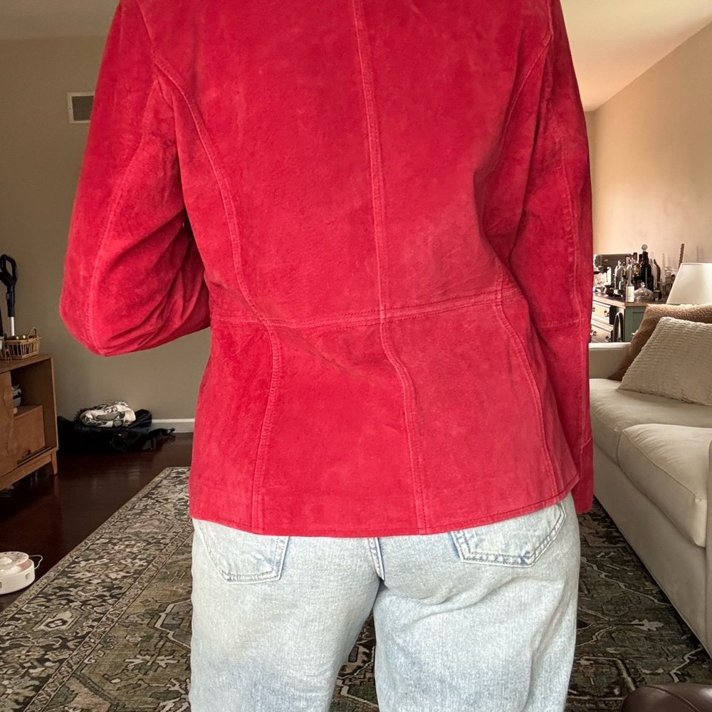 Bernardo Red Suede Zip Jacket - image 3